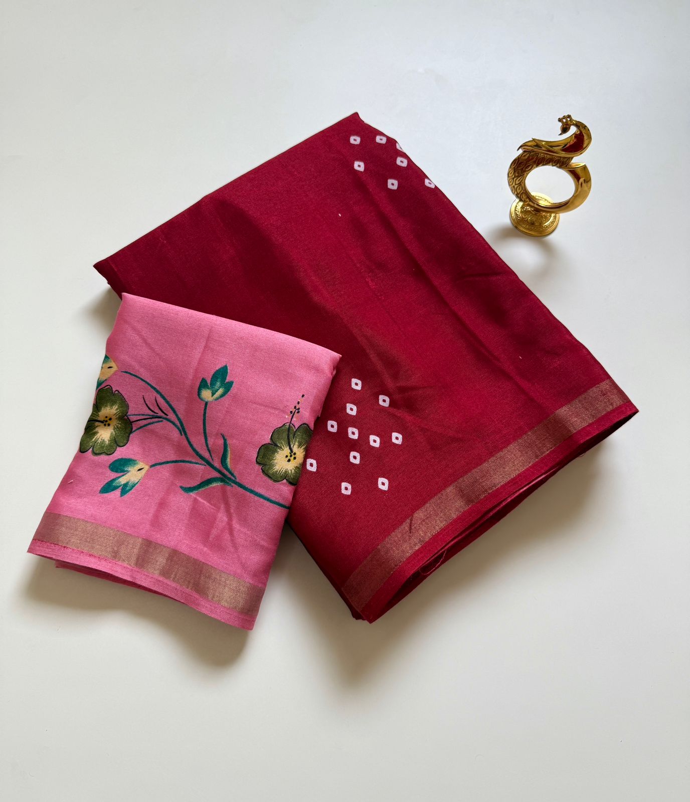 Exclusive Contrast Border Mysore Crepe Silk Saree with Chit Pallu